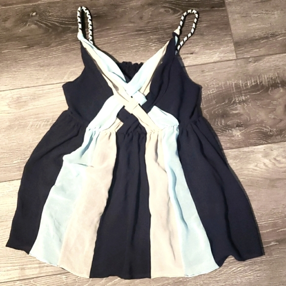 Miss Me Tops - Miss me sheer top blue medium